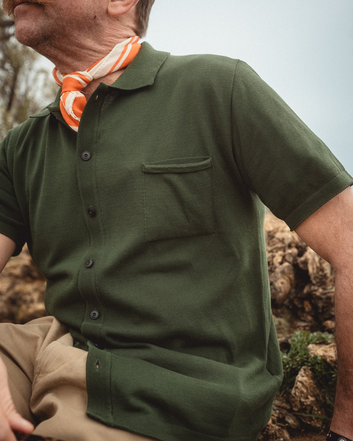 KNITTED SHIRT - DARK GREEN