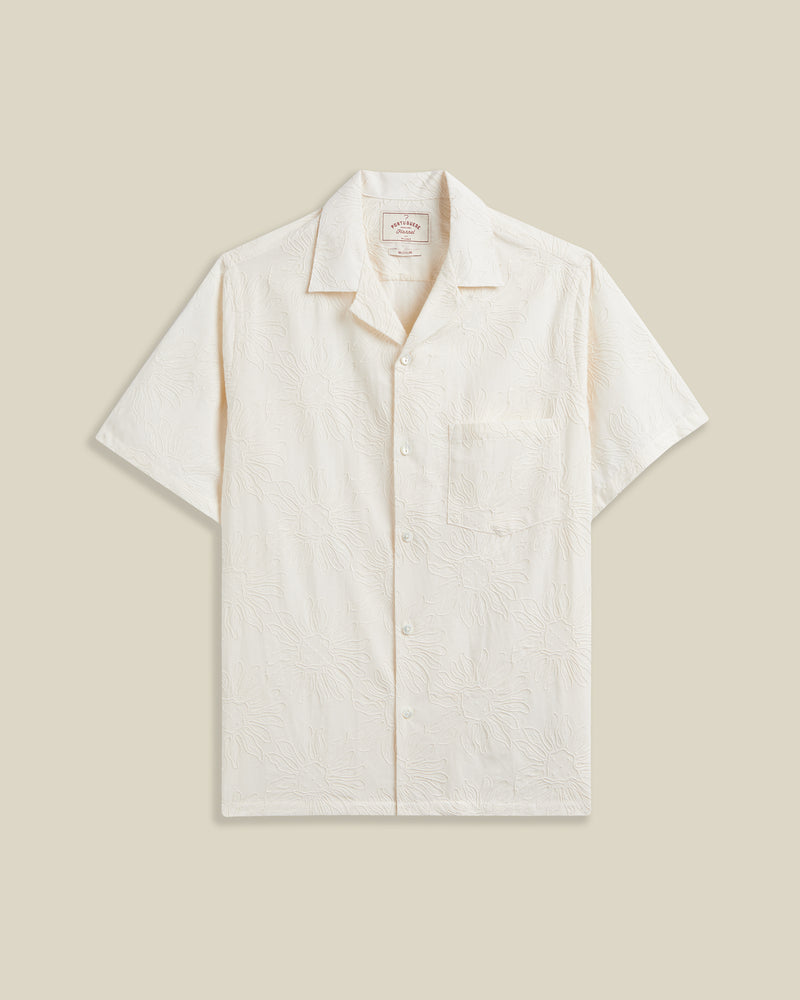 Duke Kurzarmhemd mit Bowling Kragen - offwhite