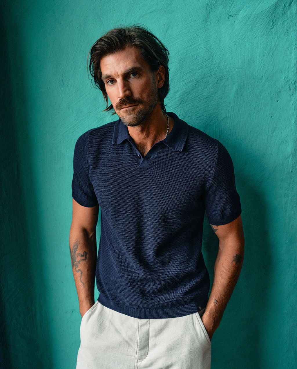 Filo Knit Polo Navy