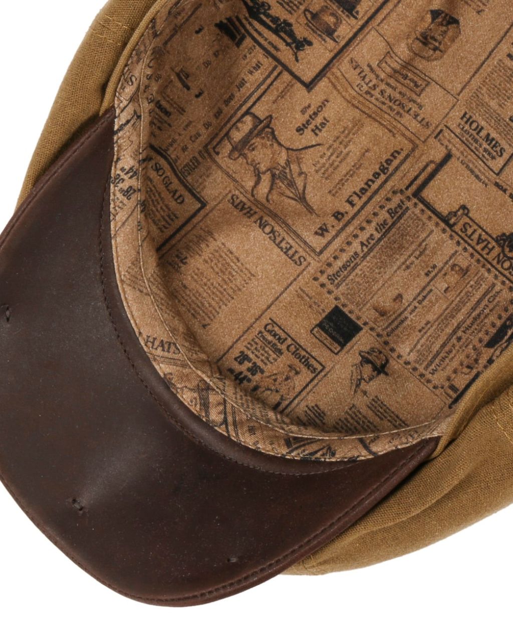 Hatteras Waxed Contrast Flatcap - Brown