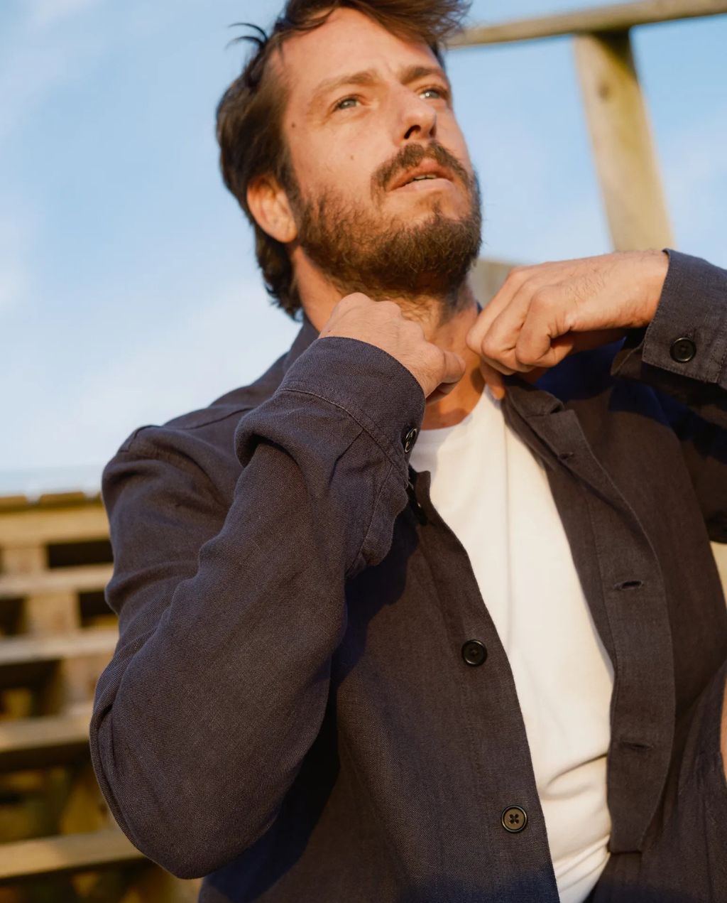 Overshirt Leinen Ilha Navy