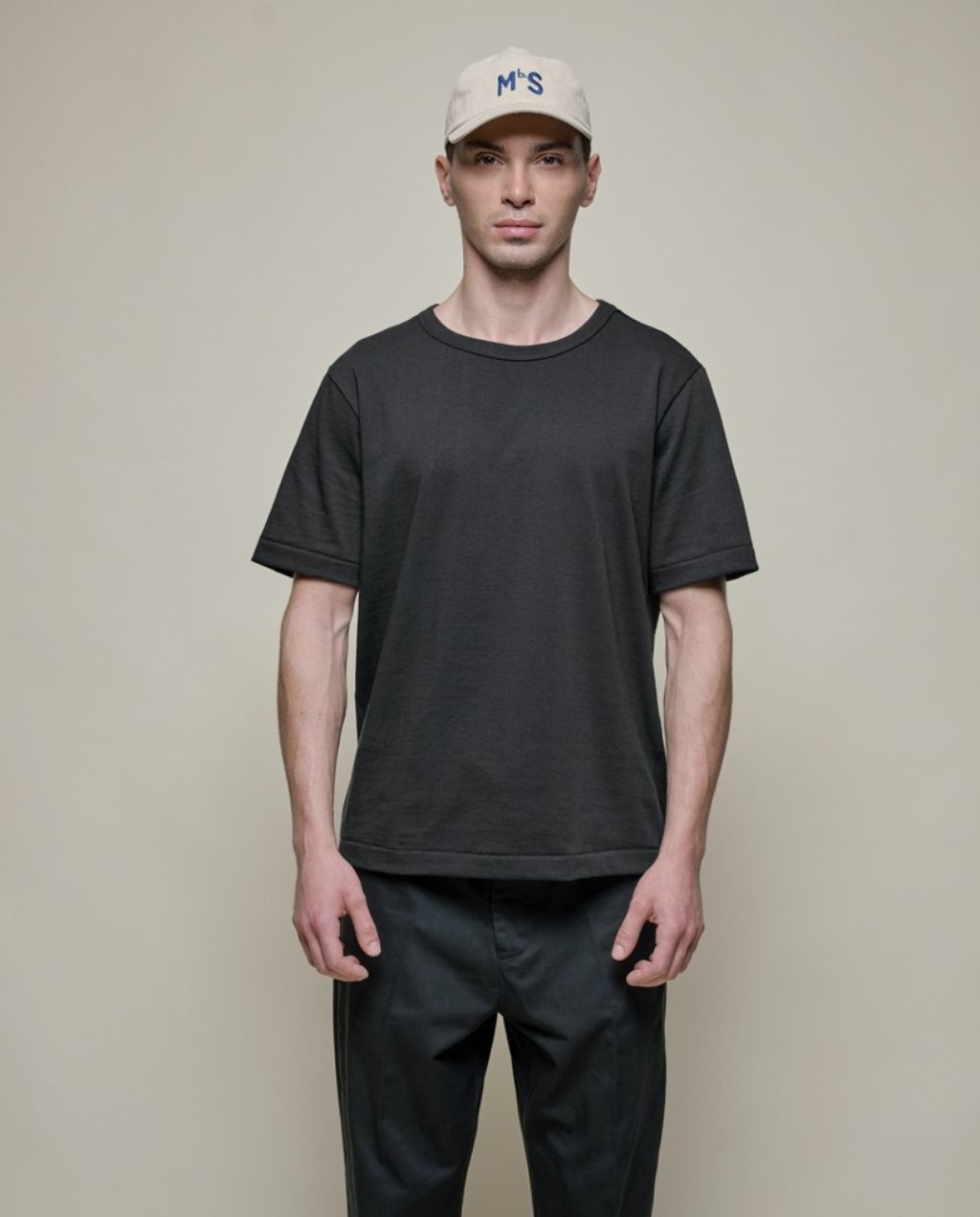 214 Men's loopwheeled T-Shirt - Relaxed Fit - Charcoal
