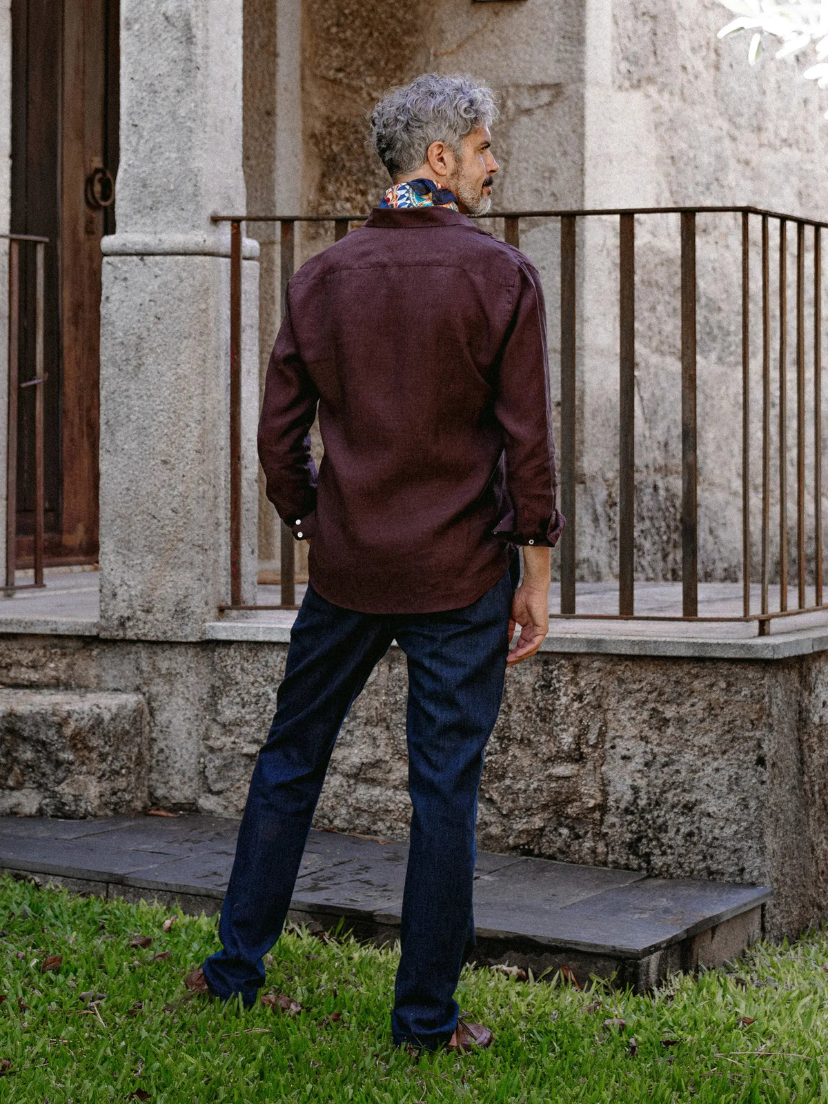 Shirt Linen Verzasca Burgundy