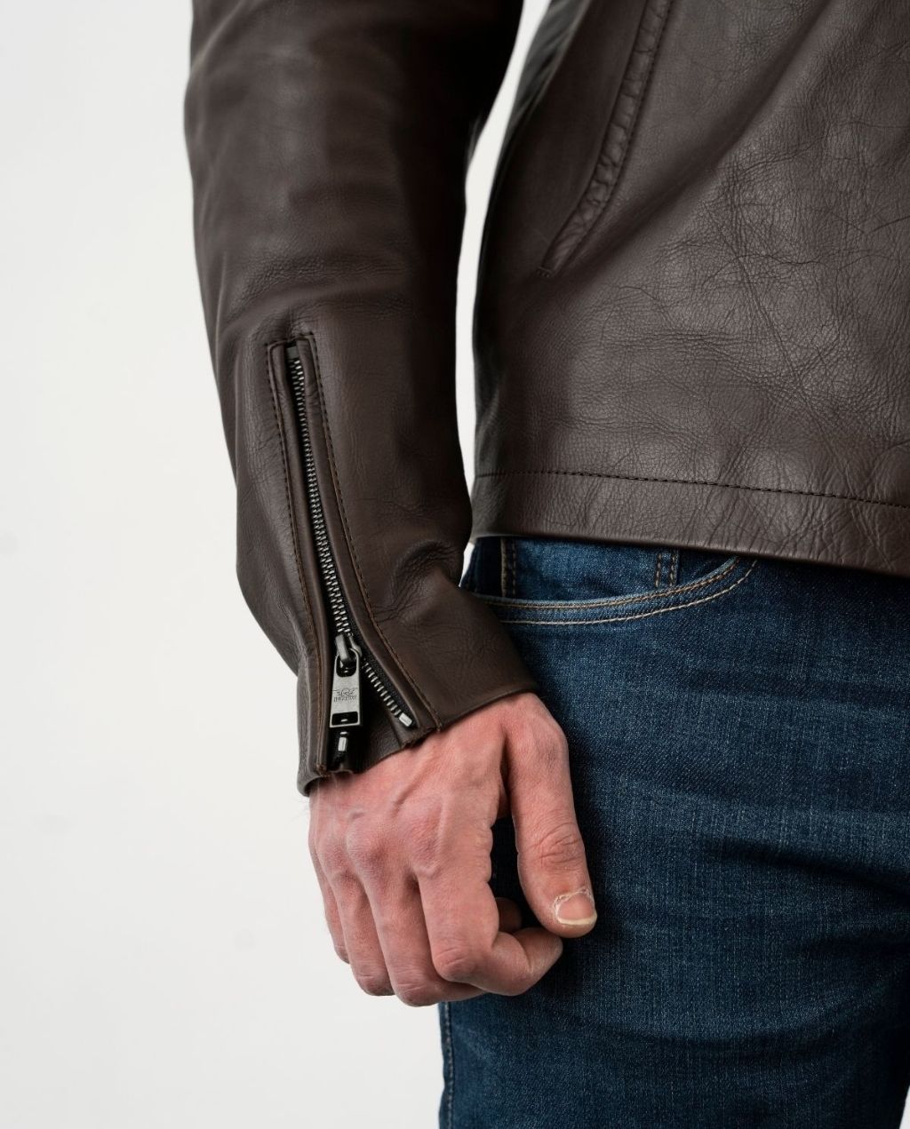 COMMANDER LEATHER JACKET BROWN