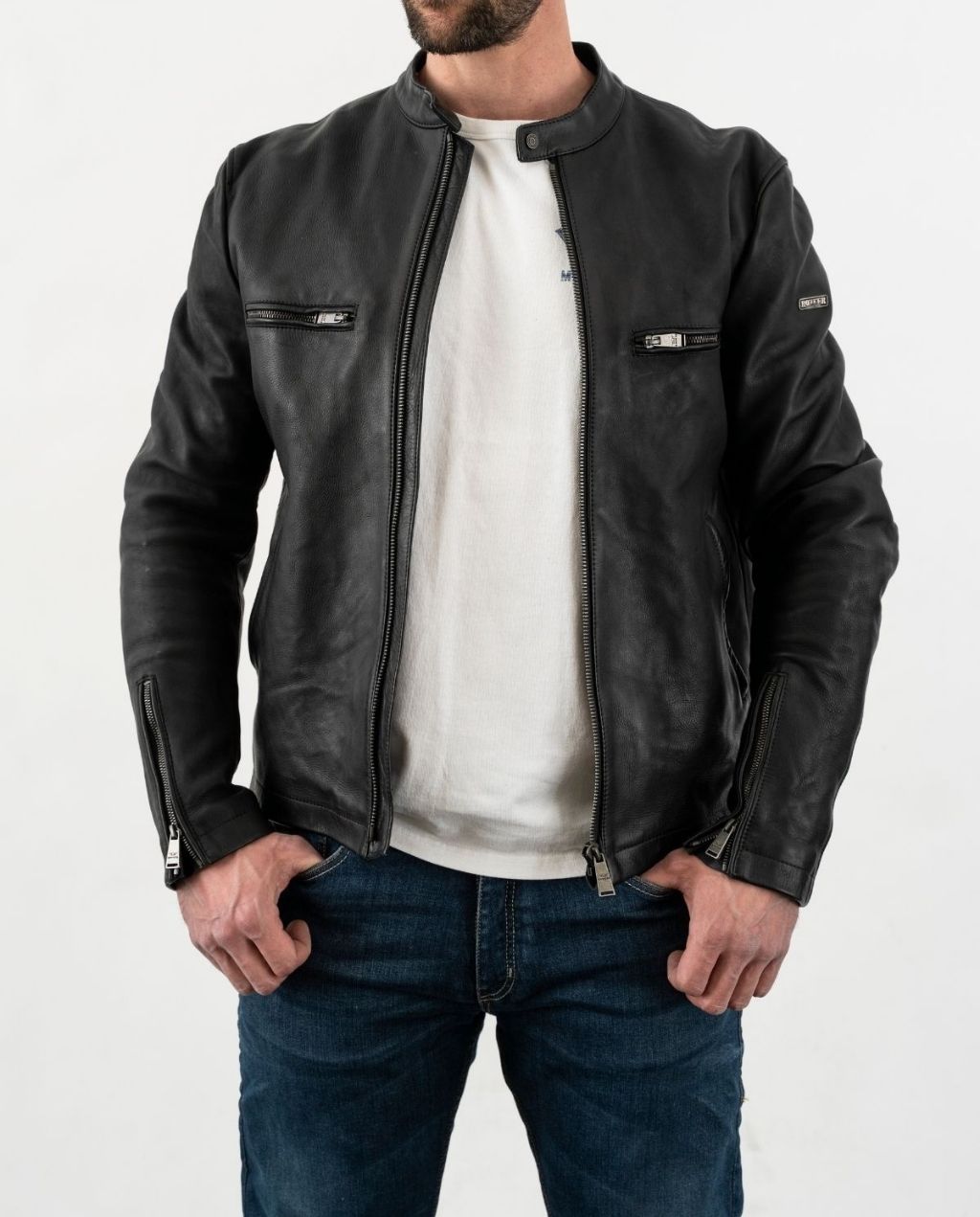 COMMANDER LEATHER JACKET BLK