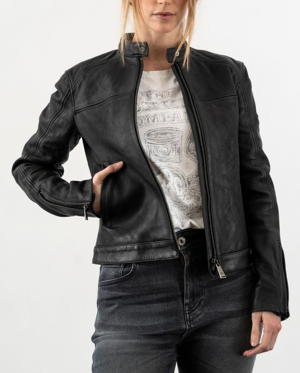 GINGER LEATHER JACKET BLK