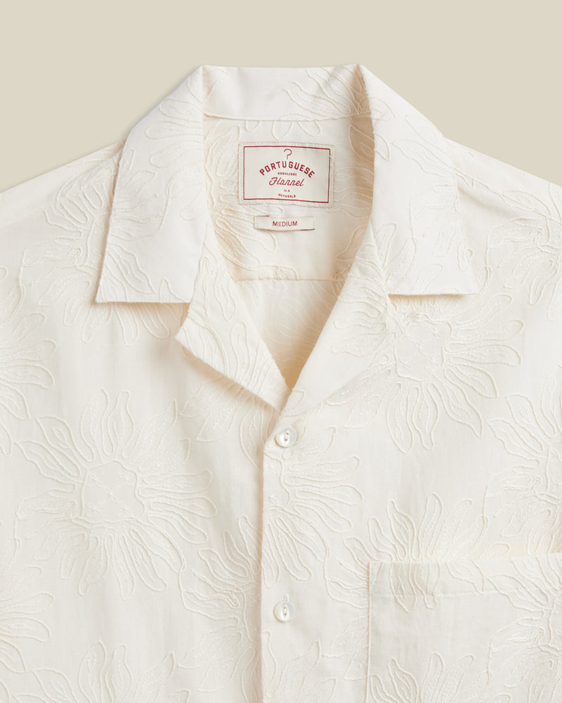 Duke Kurzarmhemd mit Bowling Kragen  - offwhite