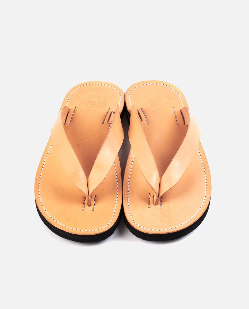O.G.L OBBI GOOD LABEL X Dr. Sole Leather Thong Sandals - Natural