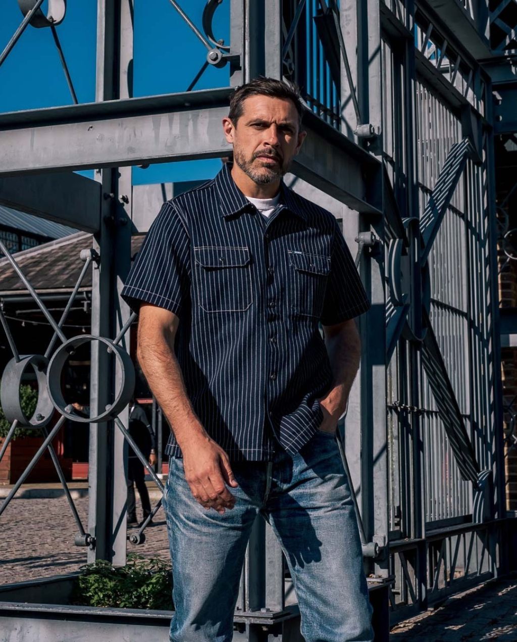 10oz Wabash Short Sleeved Mechanic Shirt - Indigo