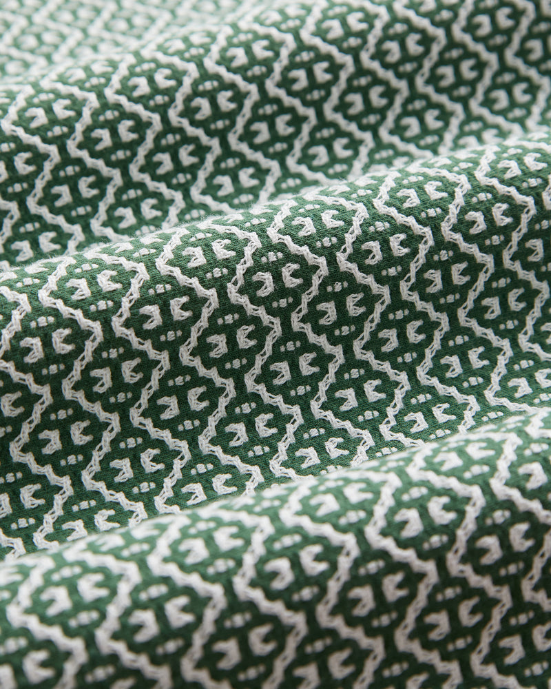 Portuguese Tile Shorts, Cotton Elastane Green