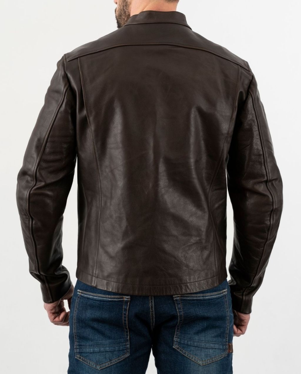 COMMANDER LEATHER JACKET BROWN